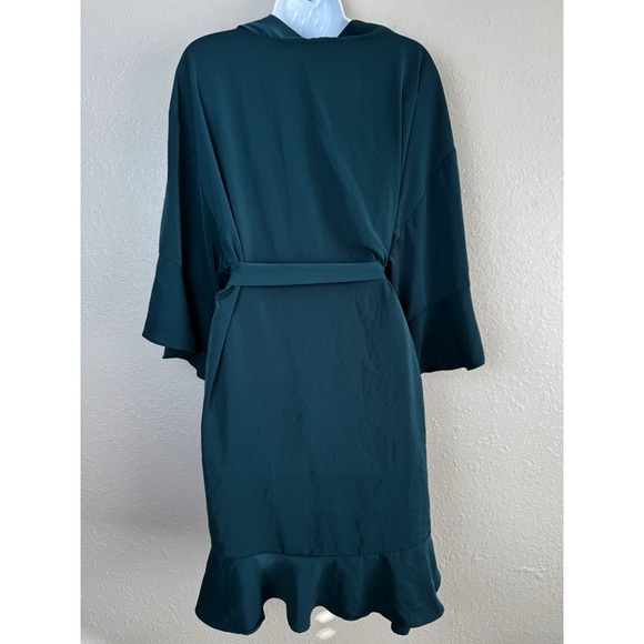 Birdy Grey Kenny Robe Matte Satin Emerald Ruffle XL/XXL - Picture 6 of 10